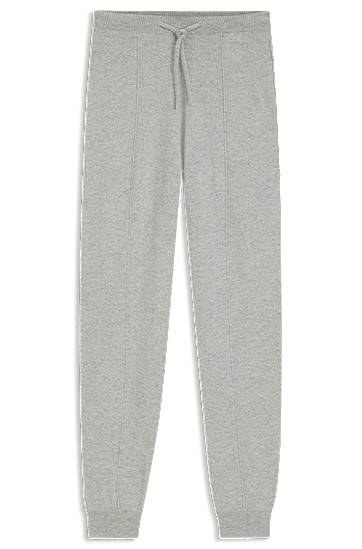 Verryttelyhousut BOSS Cashmere Drawstring Tracksuit Bottoms with Cuffed Hems and Front Seams Harmaa | 50547858, 0
