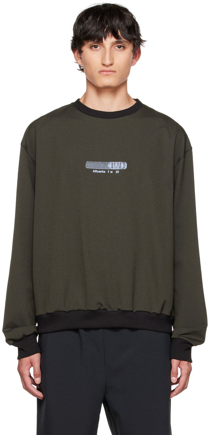 Huppari AFFXWRKS Logo-Print Relaxed-Fit Sweatshirt Vihreä | FW22ML01