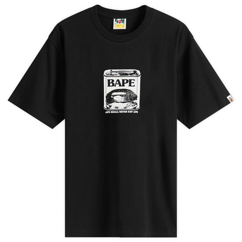 T-paita BAPE A Bathing Ape Can Food T-Shirt, Size Small Musta | 001TEL801336M-BLK
