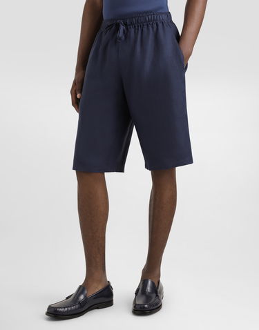 Shortsit Dolce & Gabbana Dolce & Gabbana Linen Shorts with Drawstring Tummansininen | GV37AZFU4LGB0665, 3