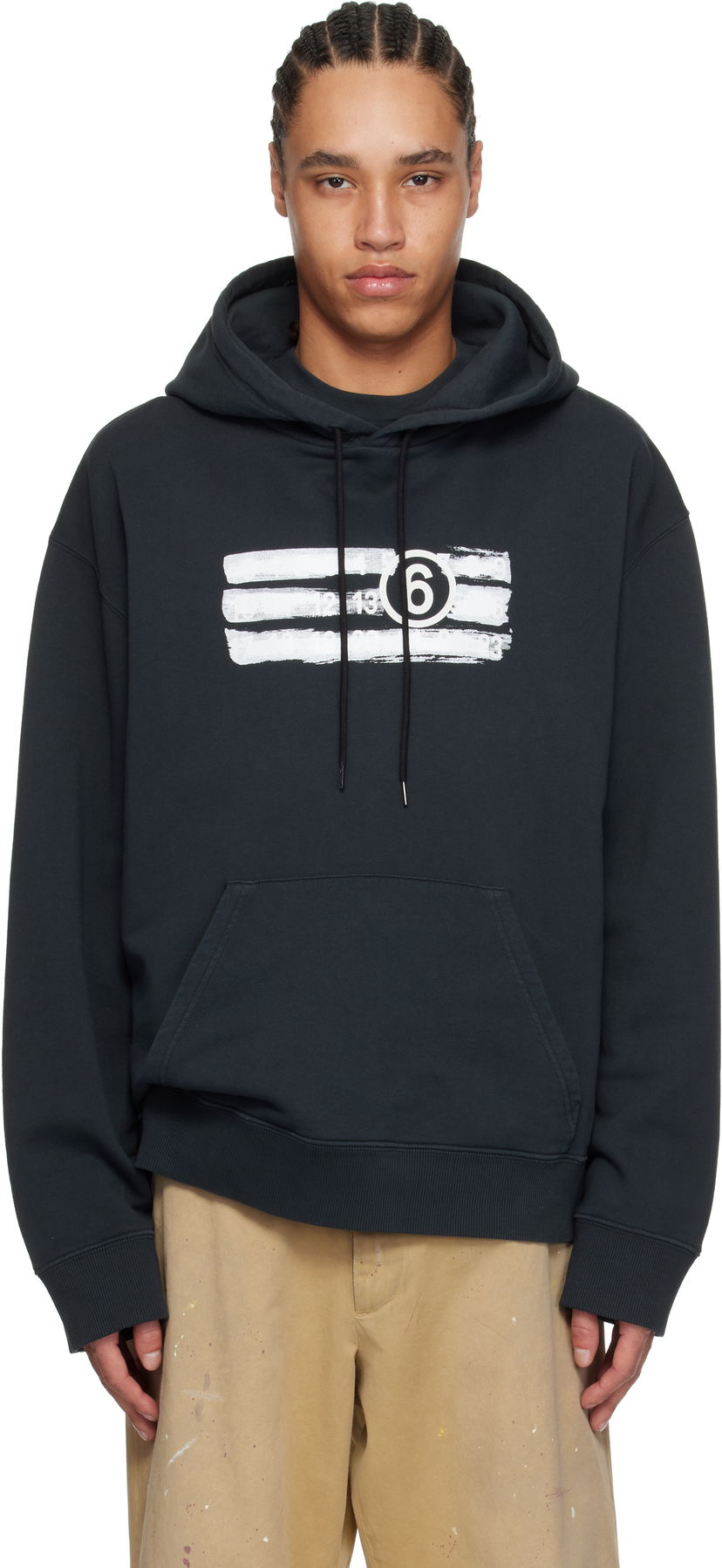 Huppari Maison Margiela MM6 Maison Margiela Printed Logo Hoodie Musta | SH2GU0020 M25004