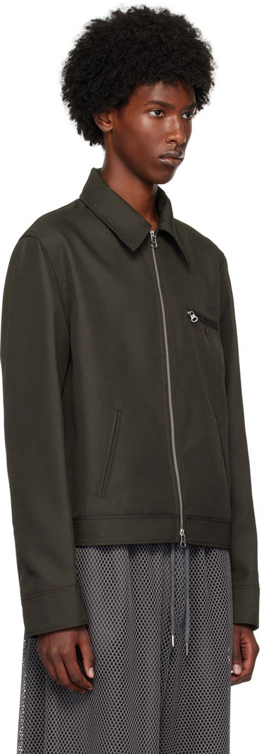 Bomber-takki Courrèges Signature Retro Zip-Up Jacket Vihreä | 324CBL204PL0056, 1