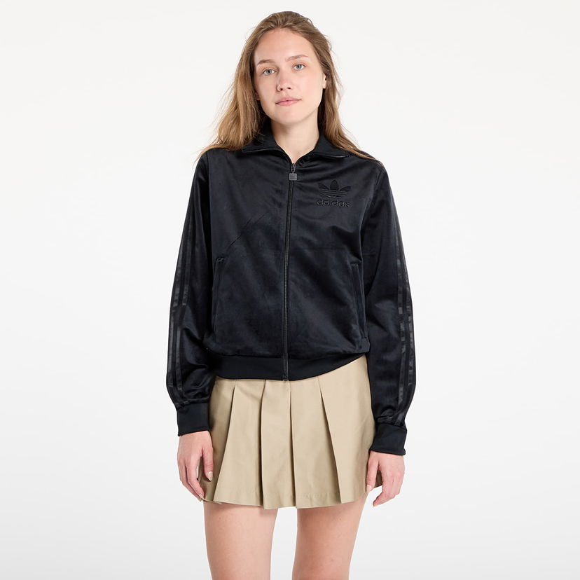Huppari adidas Originals Adicolor Velour Track Top Musta | JY2592