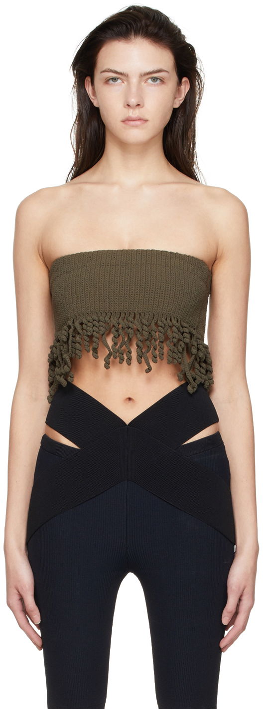 Tankkitoppi Dion Lee Dion Lee Cotton Fringe Bandeau Vihreä | A7572S22