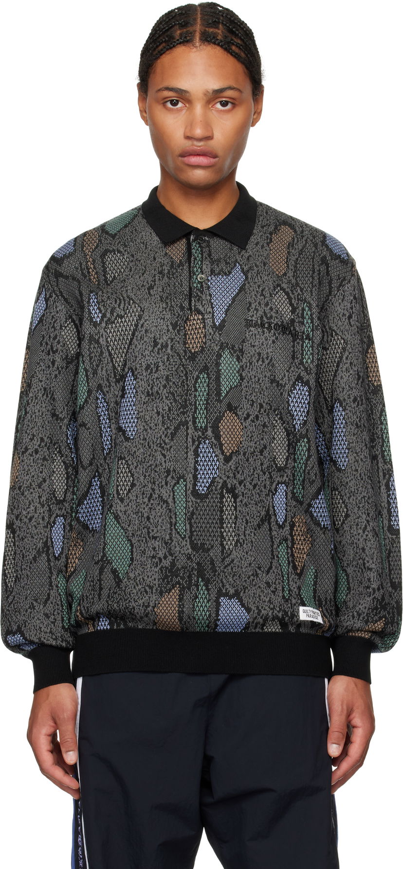 Poolopaita WACKO MARIA Knit Polo Harmaa | 24FW-WMK-KN14
