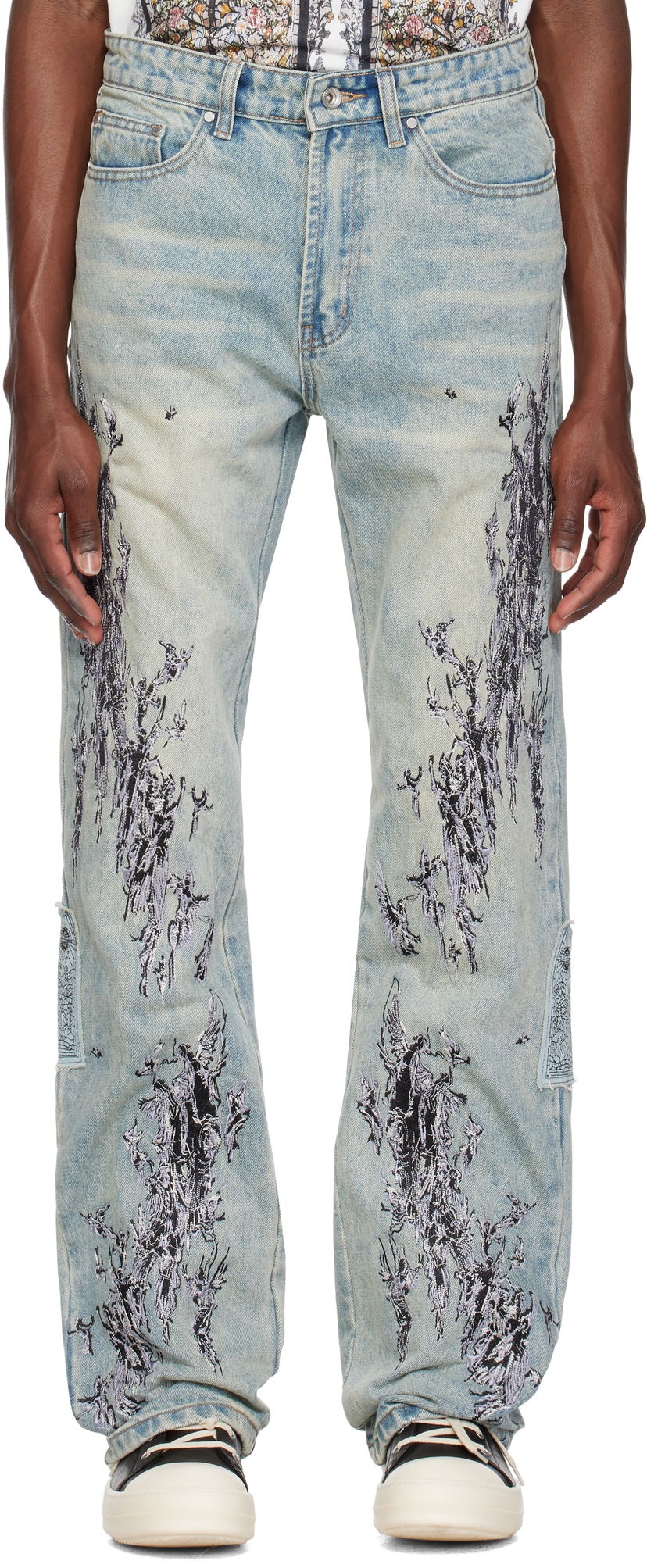 Jeans Who Decides War Who Decides War Scratched Denim Jeans Sininen | 1120990009SS25
