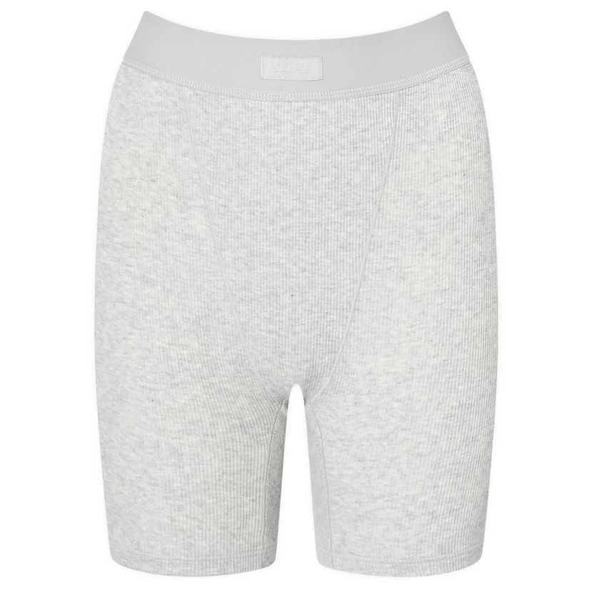 Shortsit SKIMS Ribbed Cotton Boxer Shorts Harmaa | PN-HWS-0042-LHG
