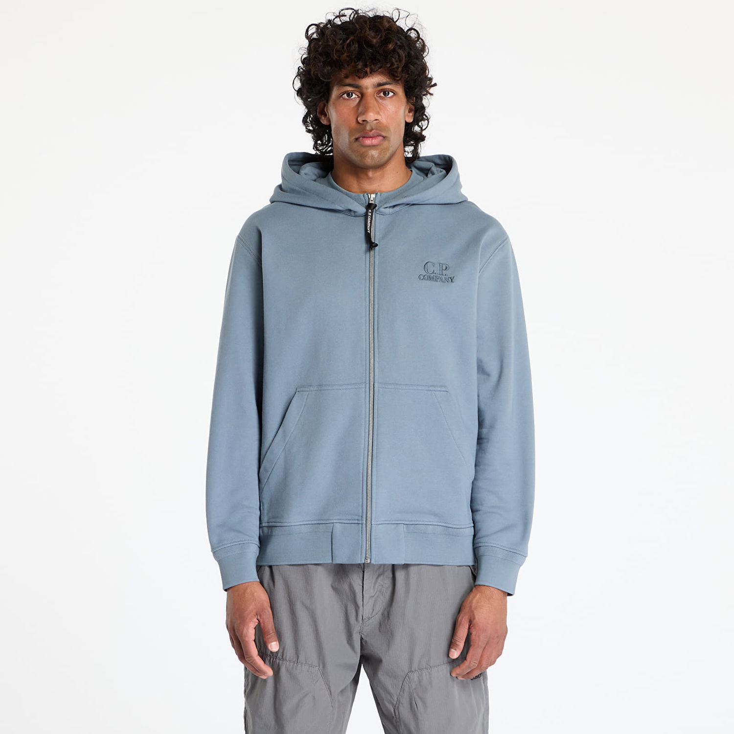Huppari C.P. Company C.P. Company Diagonal Raised Fleece Full Zip Hoodie Sininen | 18CMSS044A005086W-872, 0