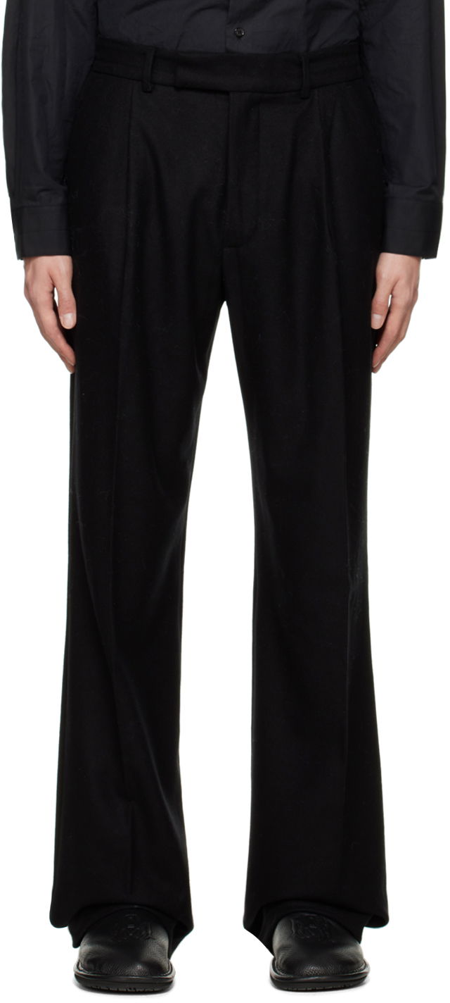 Housut AMIRI AMIRI Double Pleated Flare Trousers Musta | AW22MAW019