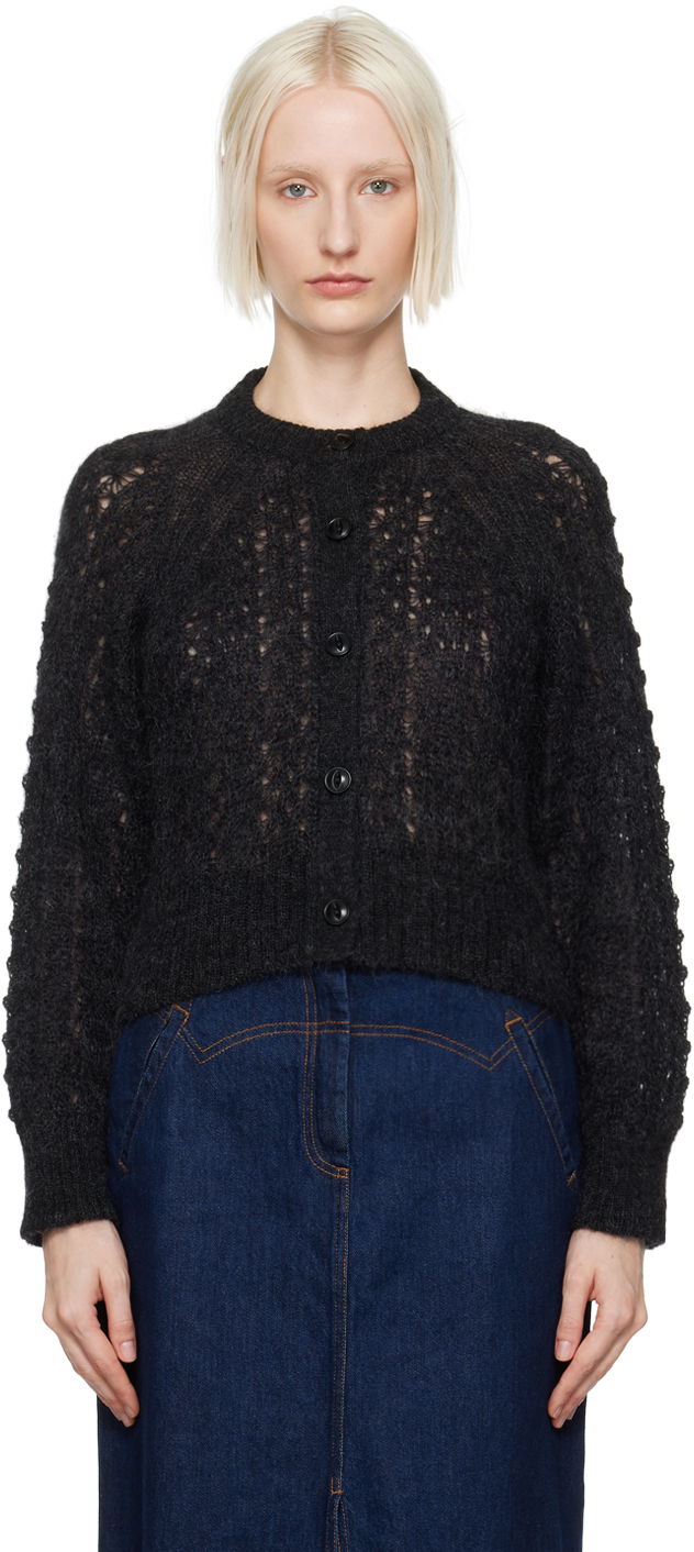 Villapaita YMC YMC Foxtail Knit Cardigan Musta | Q8XAL