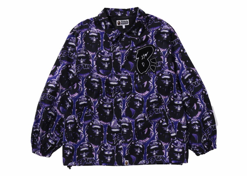 Takki BAPE BAPE Ape Head Graffiti Coach Jacket Purple Violetti | 1J80-140-005
