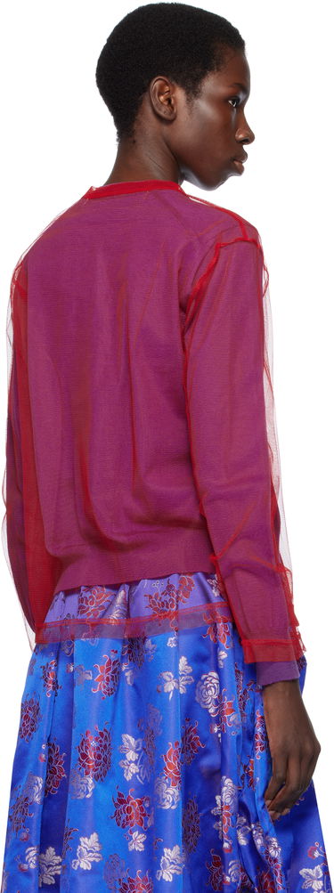 Villapaita Comme des Garçons Comme des Garçons Worsted Wool and Nylon Tulle Cardigan Punainen | GO-B020-051-3, 2