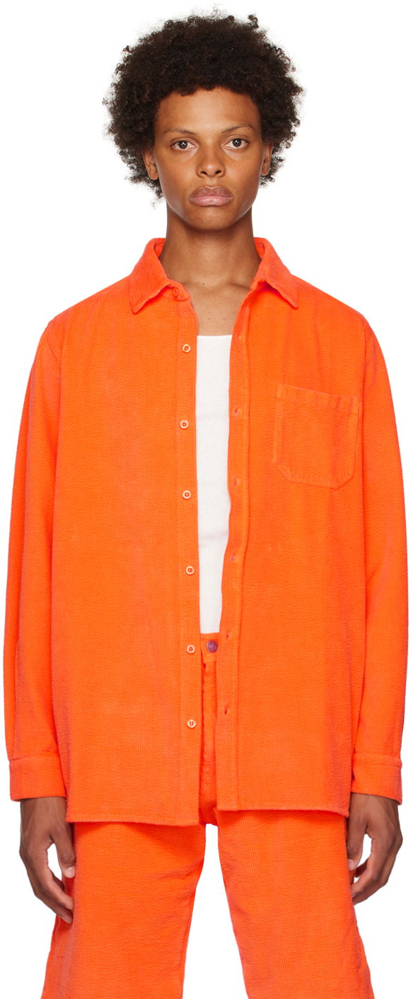 Paita ERL Spread Collar Corduroy Shirt Oranssi | ERL06B002