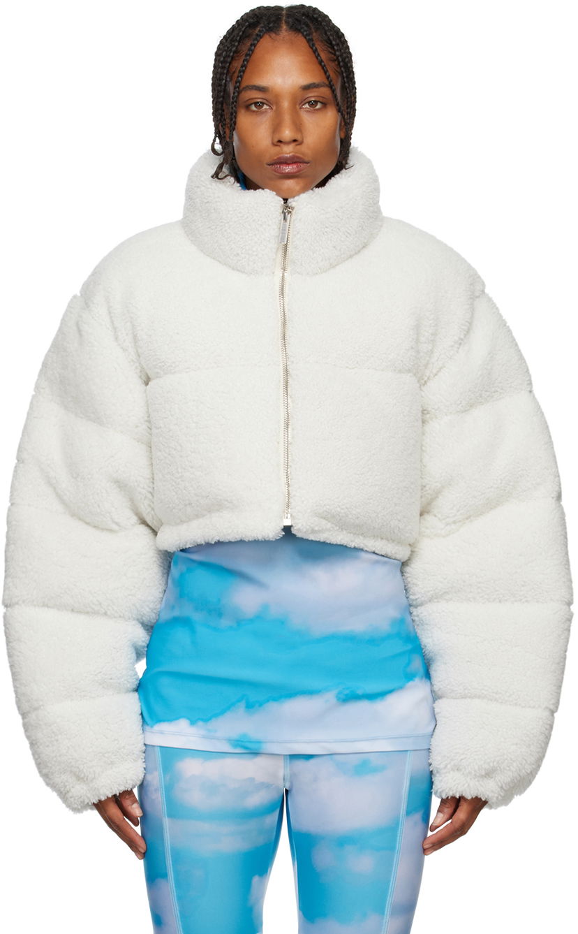 Bomber-takki VETEMENTS Cropped Shearling Jacket Valkoinen | VL14JA180C