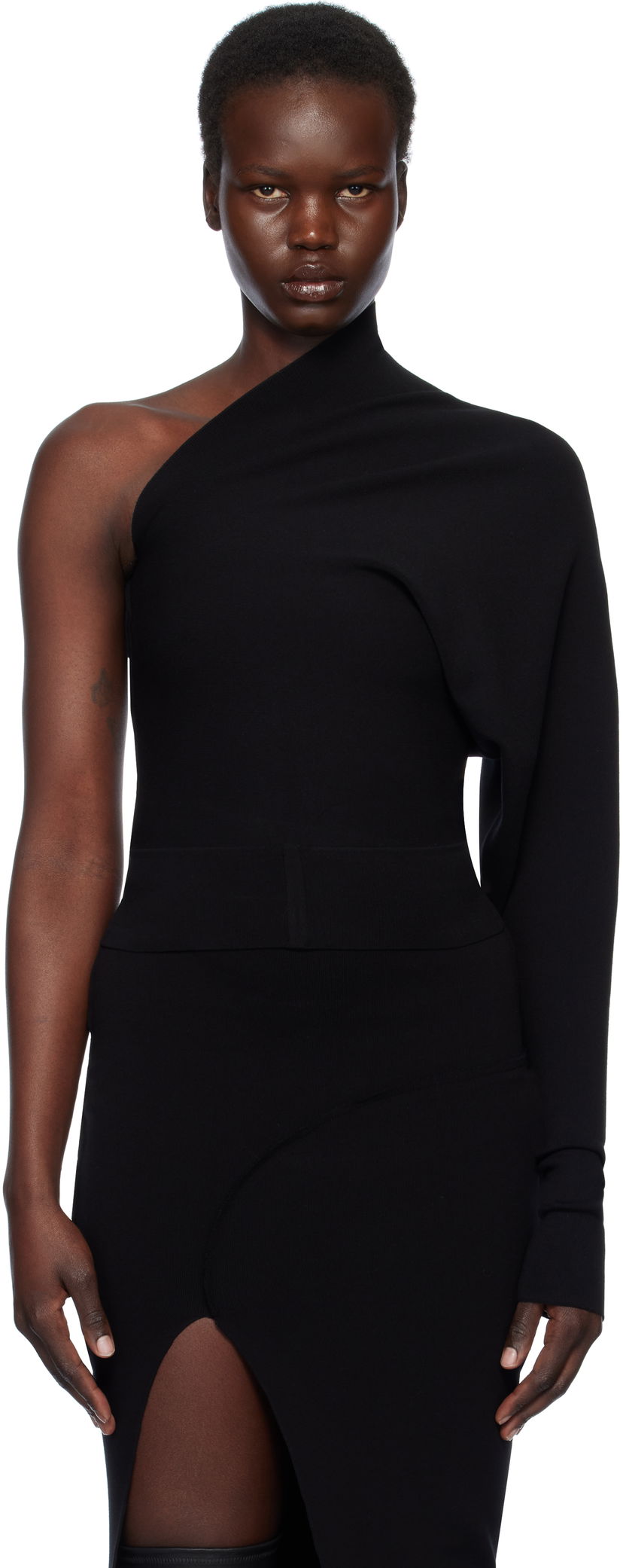 Mekko Rick Owens Rick Owens Hollywood One Shoulder Asymmetrical Top Musta | RP01E7691 KST