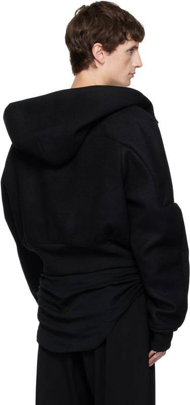 Bomber-takki Rick Owens Rick Owens Concordians Cropped Hooded Flight Bomber Jacket Musta | RU02E1761 WSF, 2