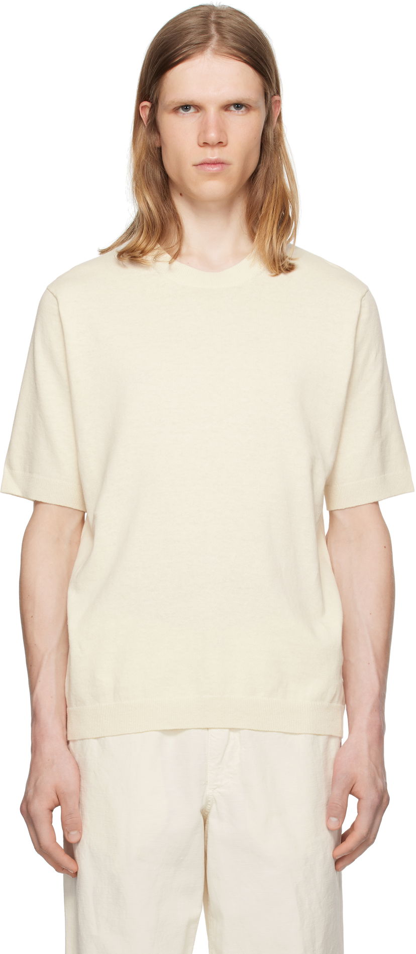 T-paita NORSE PROJECTS Norse Projects Rhys Cotton Linen T-Shirt Valkoinen | N45-0600