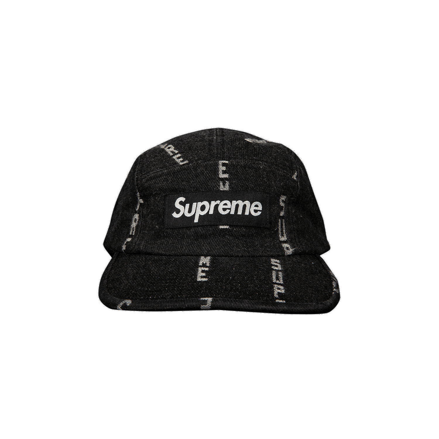 Korkki Supreme Logo Stripe Jacquard Denim Camp Cap Musta | FW20H103 BLACK, 0