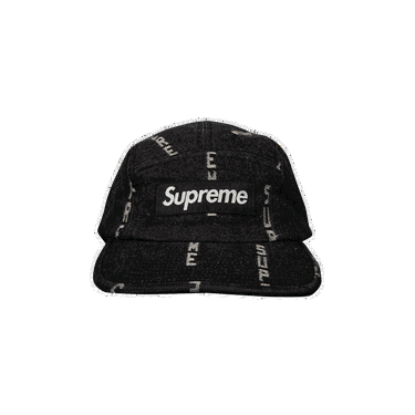 Korkki Supreme Logo Stripe Jacquard Denim Camp Cap Musta | FW20H103 BLACK, 0