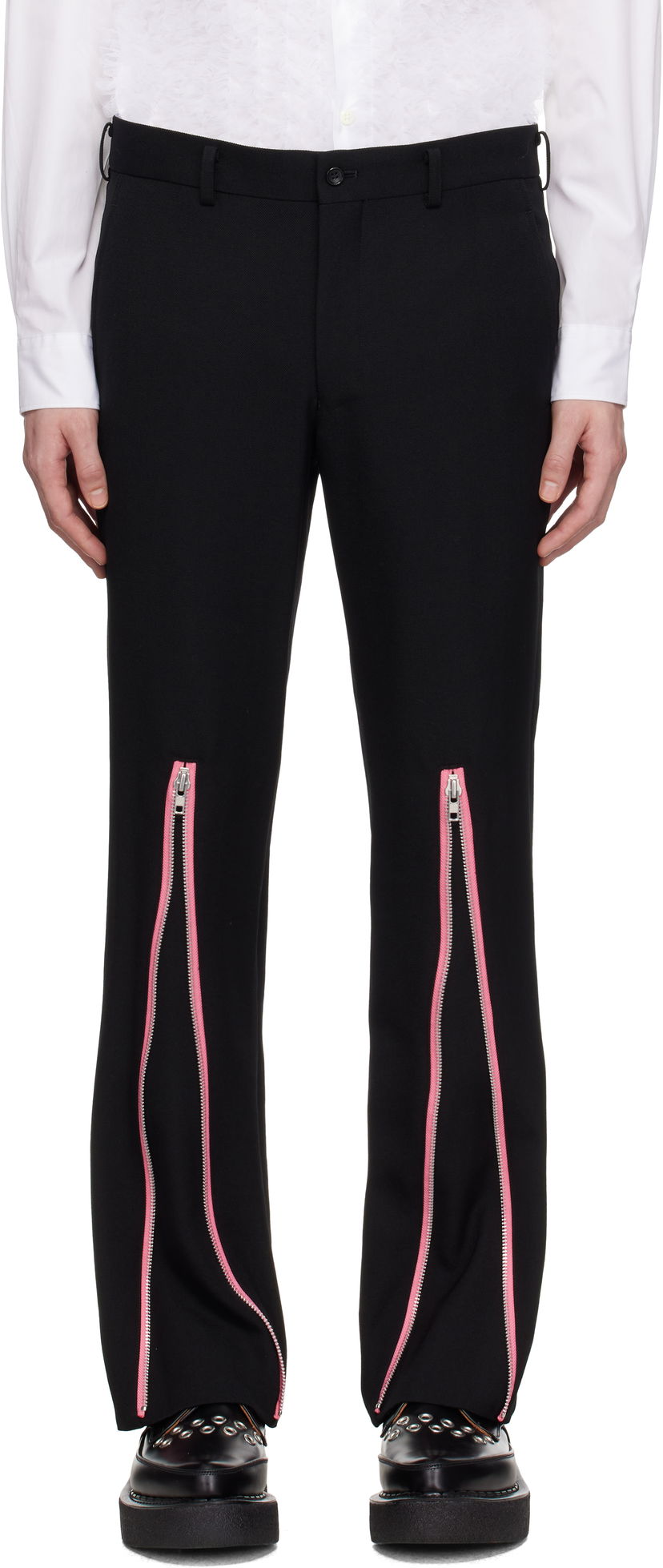 Housut Comme des Garçons Homme Plus Gabardine Zip Trousers Musta | PO-P048-051