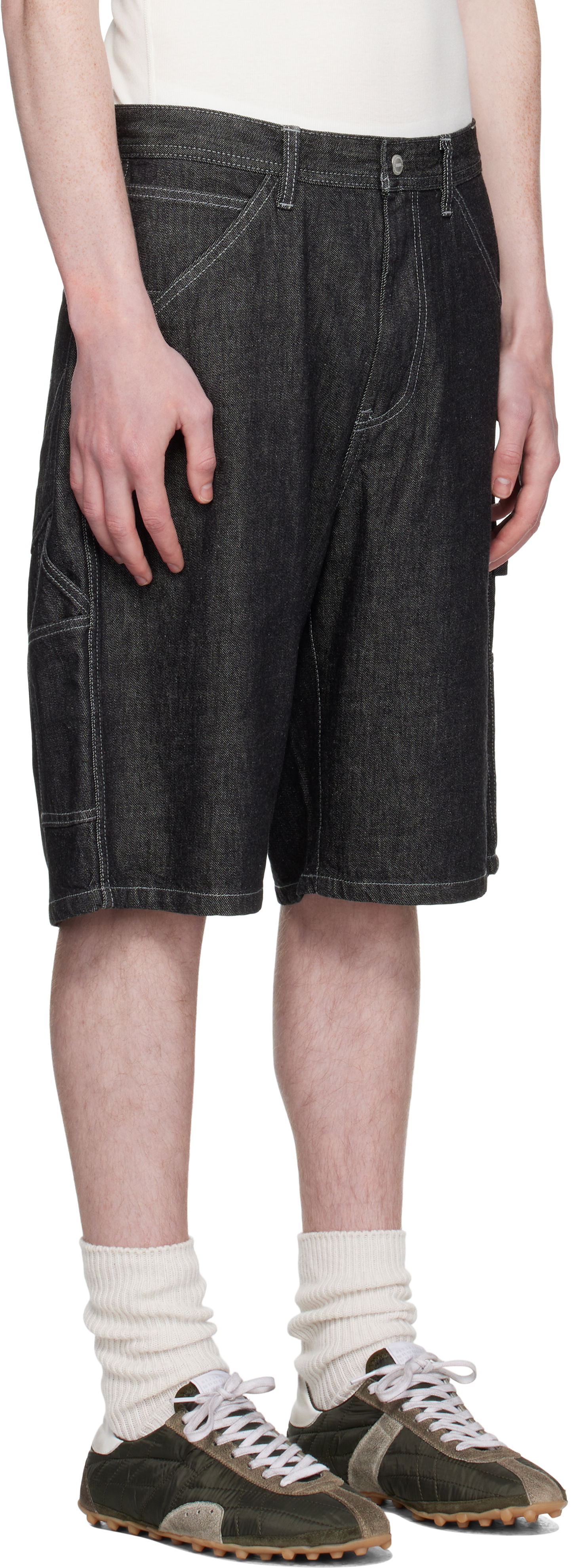Shortsit Neighborhood Neighborhood Painter Denim Shorts Musta | 251AQNH-PTM04, 1