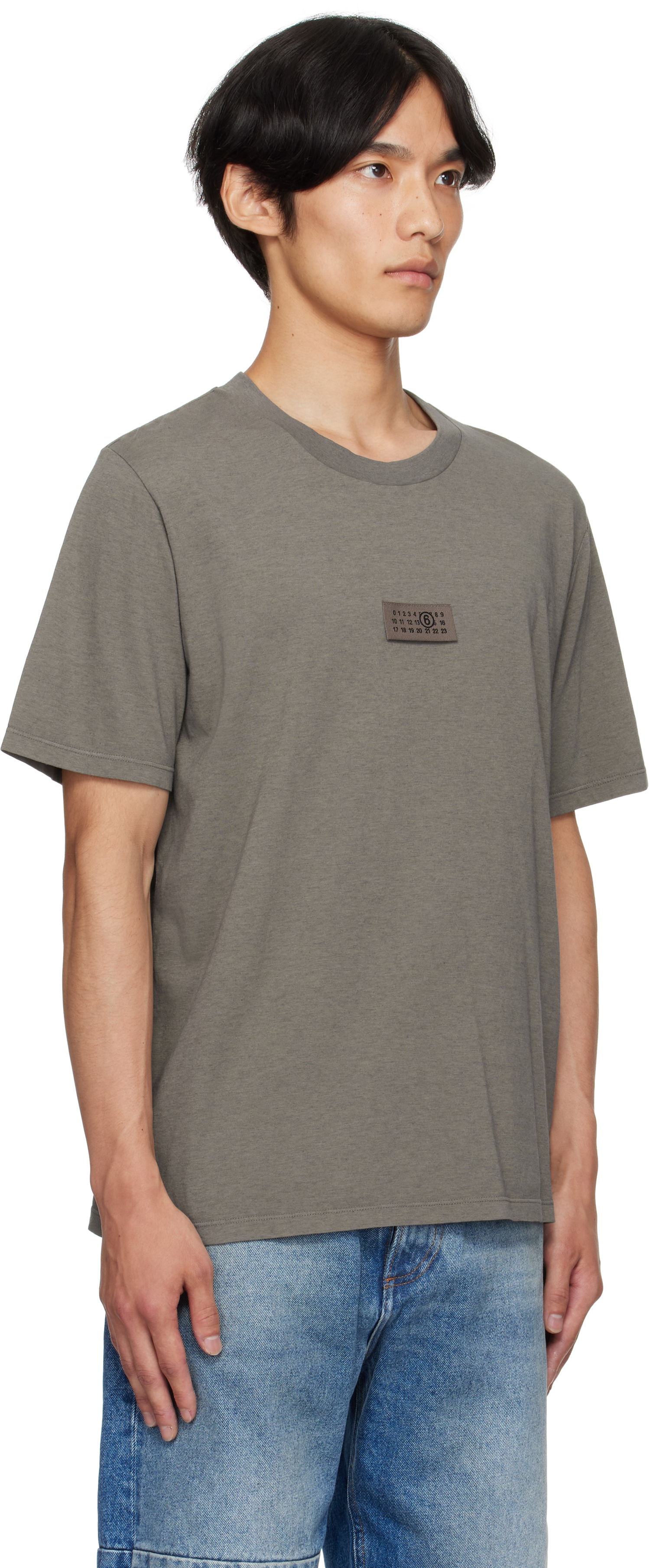 T-paita Maison Margiela MM6 Maison Margiela Logo Patch T-Shirt Harmaa | SH0GC0059 M20048, 1