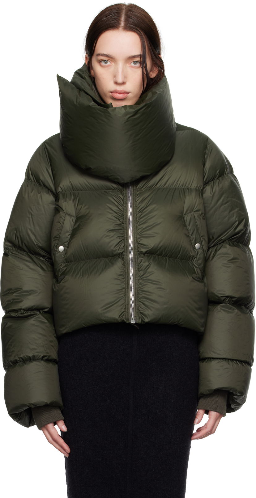 Puffer takki Rick Owens Funnel Neck Down Vihreä | RO02D3774 NPD3