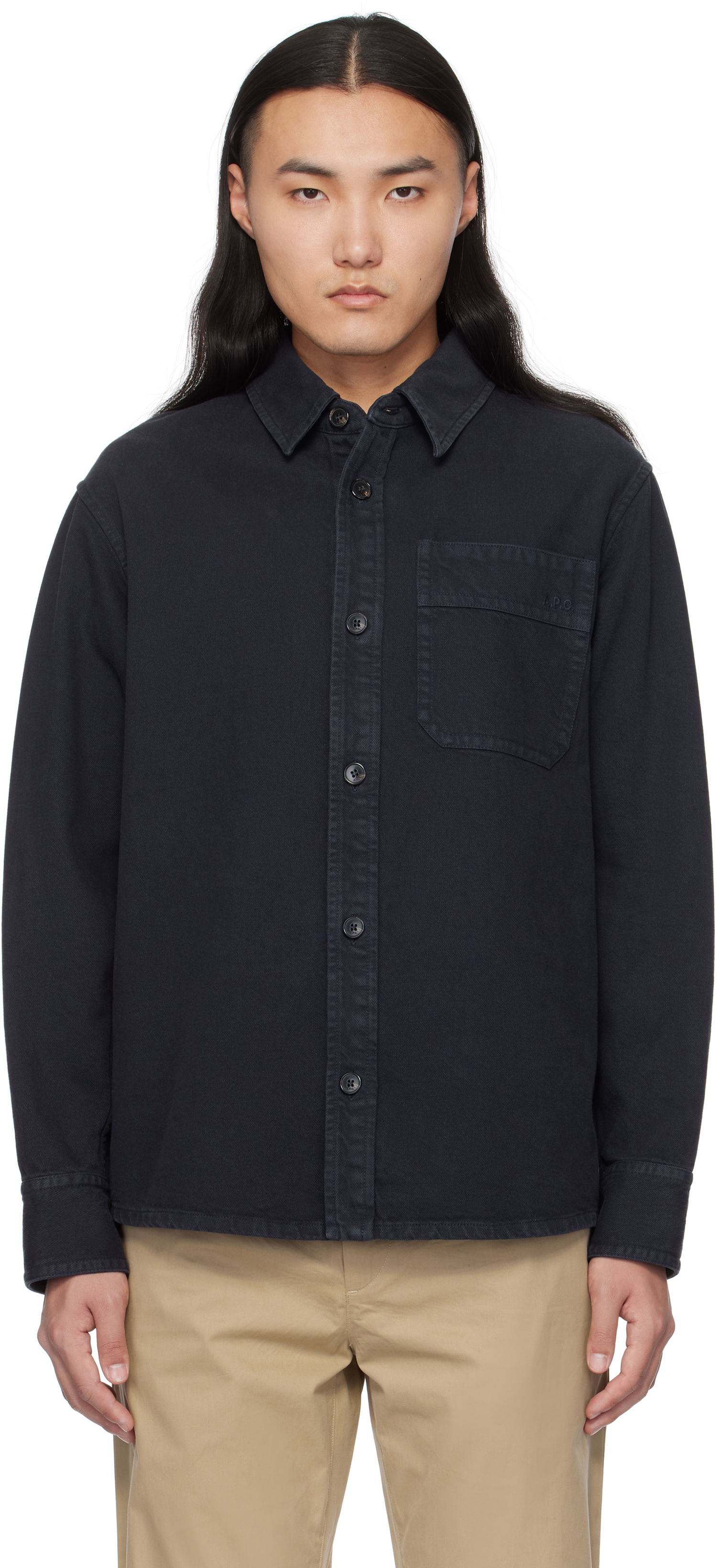 Paita A.P.C. Chest Pocket Overshirt Tummansininen | COGZV-H02918, 0