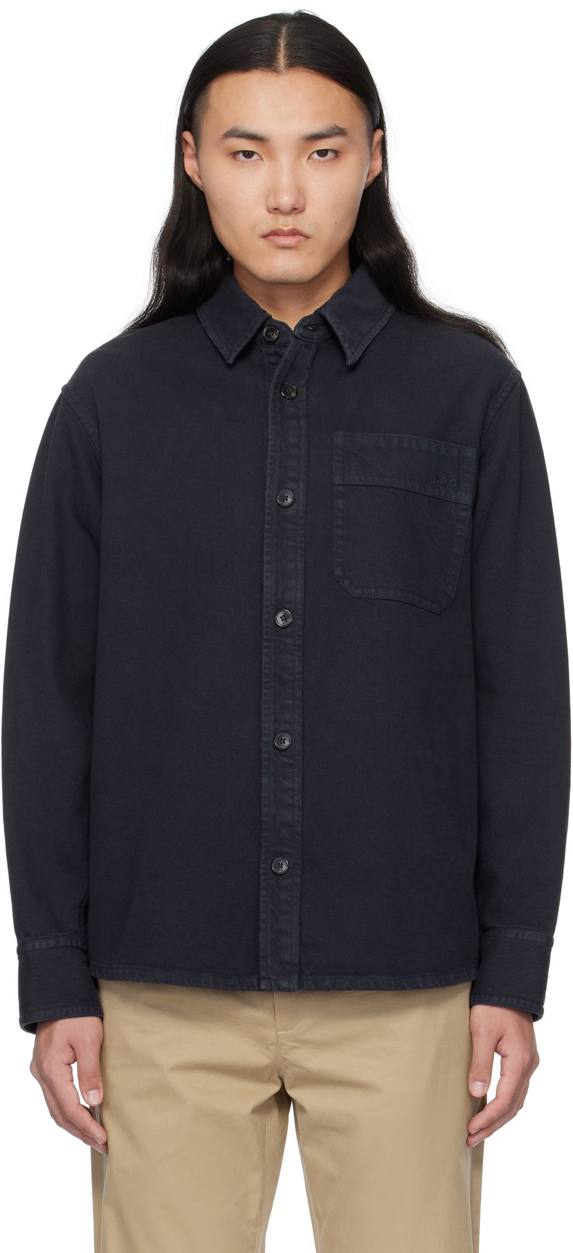 Paita A.P.C. Chest Pocket Overshirt Tummansininen | COGZV-H02918
