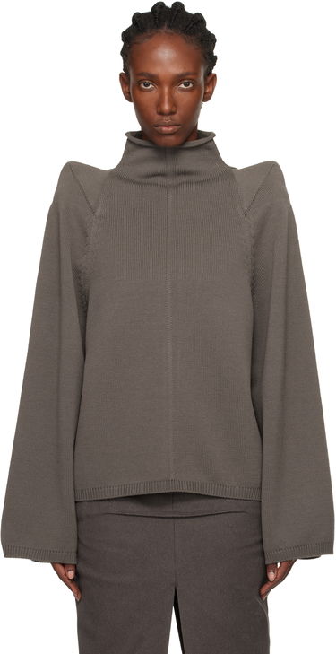 Villapaita Rick Owens Concordians Con Ribbed Knit Structured Shoulder Turtleneck Harmaa | RO02E4657 KWVLH, 0