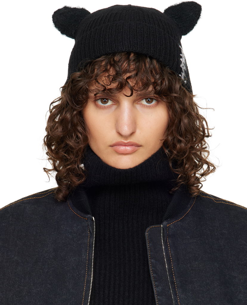Pipo Marni Wool & Mohair Ears Beanie Musta | CLZC0154Q0 UFH948