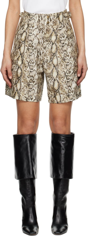 Shortsit ISABEL MARANT Isabel Marant Felize Printed Leather Shorts Beige | SH0213FA-C1C01I, 0