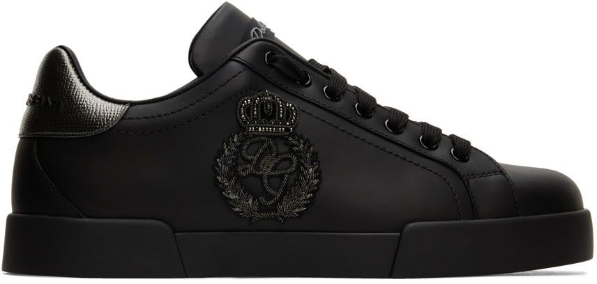 Tennarit ja kengät Dolce & Gabbana Black Portofino Sneakers Musta | CS1761AH164, 0