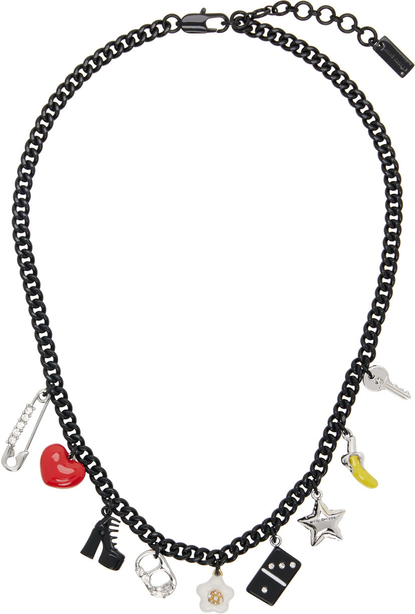 Kaulakoru Marc Jacobs Marc Jacobs 'The Collector Charm' Chain Necklace with Charms Musta | 2P5JNC001J24