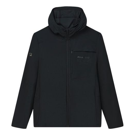 Tuulitakki FILA Athletics Knit Hooded Jacket Musta | A11M211510F-BK