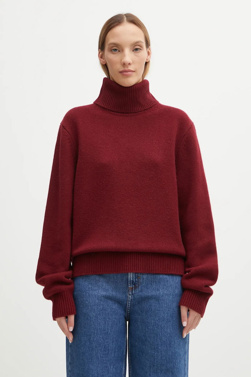 Villapaita Anine Bing Idra Wool Turtleneck Sweater Burgundia | A.09.11270