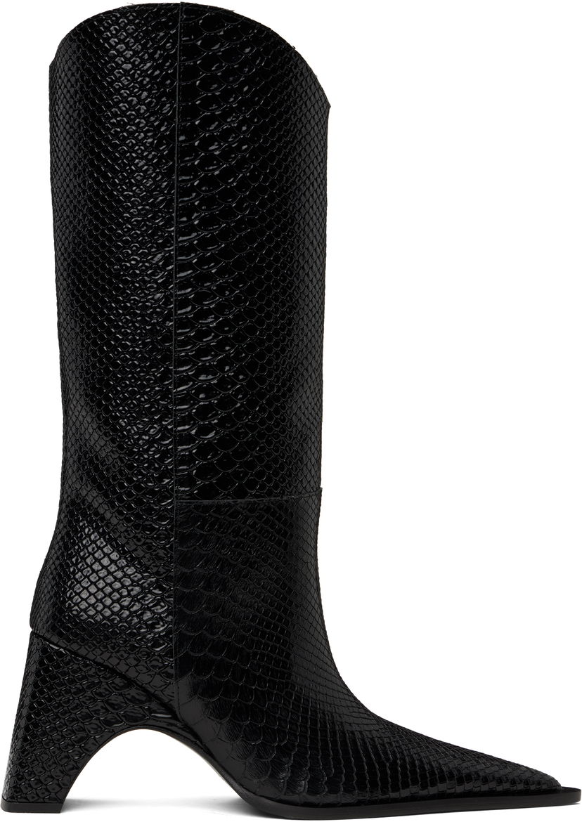 Vaatteet Coperni Coperni Python Embossed Bridge Cowboy Boots Musta | COPSH16F6047