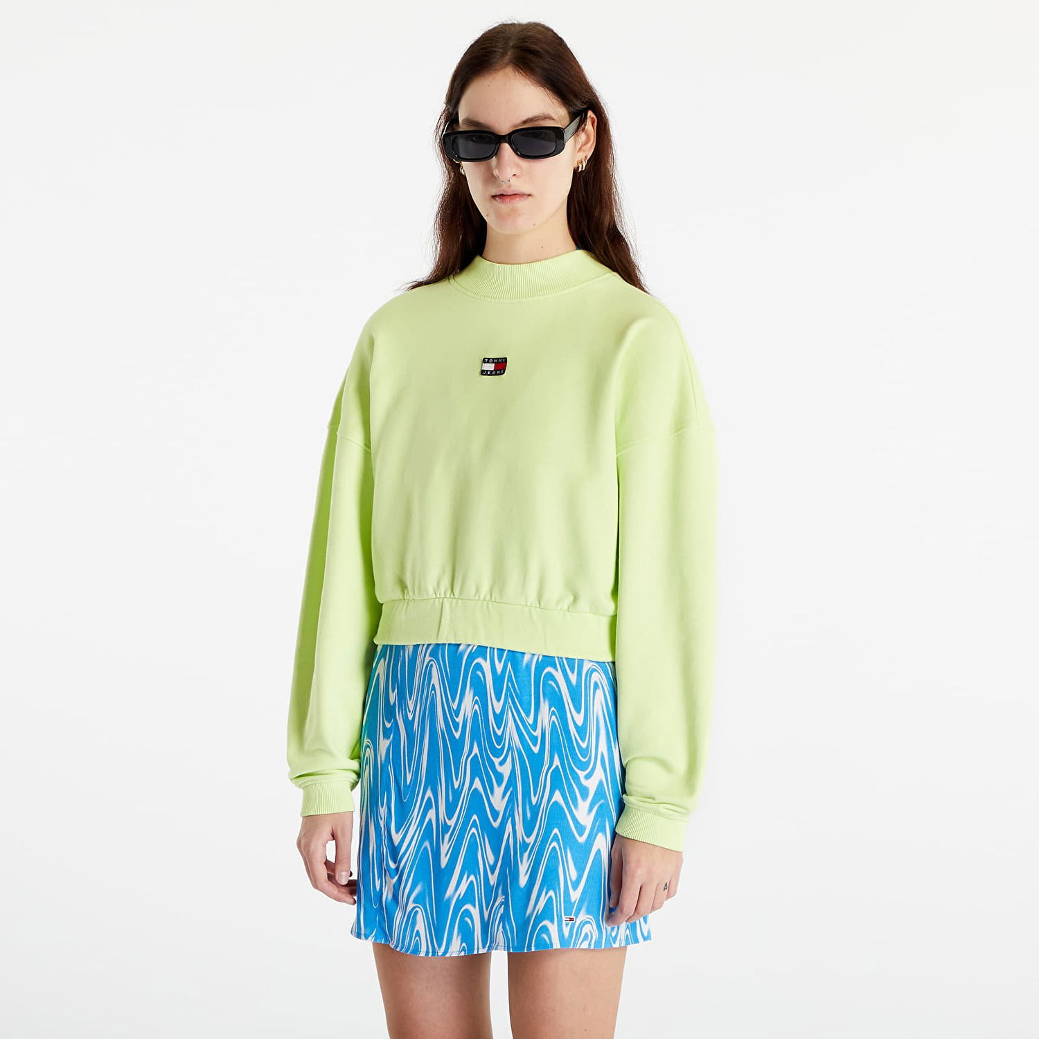 Huppari Tommy Hilfiger Boxy Crop Xs Badge Hoodie Vihreä | DW0DW15415 MSA, 0