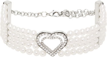 Rannerengas Blumarine Blumarine Faux-Pearl Heart Choker Valkoinen | P522W329A, 0