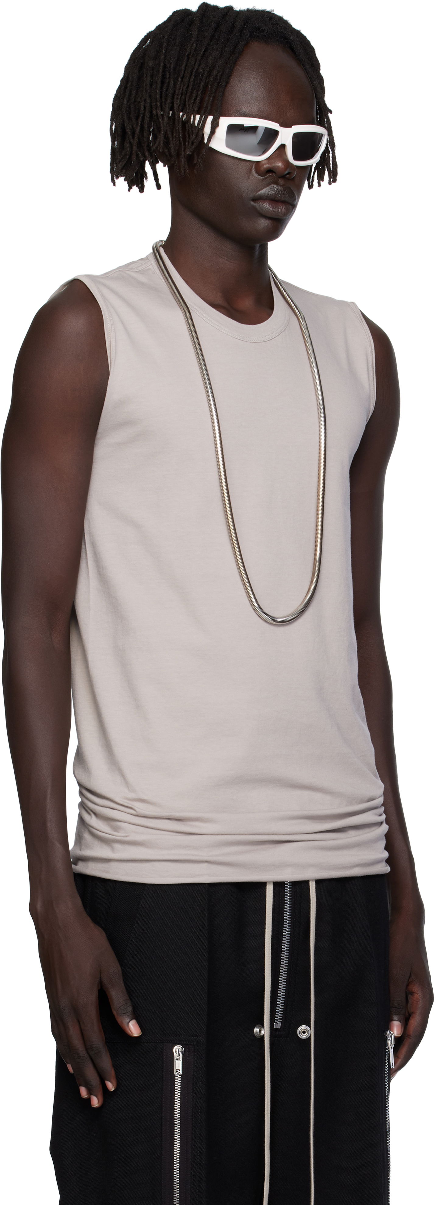 Tankkitoppi Rick Owens Rick Owens Concordians Basic Tank Top Beige | RU02E1151 JA, 1