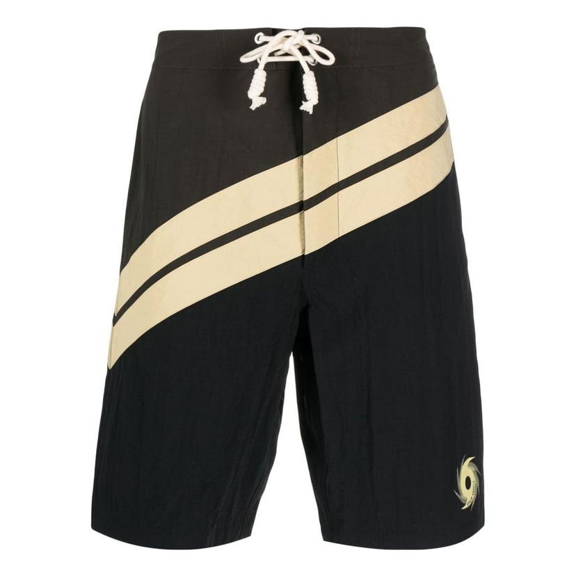Uimapuvut Palm Angels Palm Angels Striped Swim Shorts Musta | PMFD003S23FAB0018403
