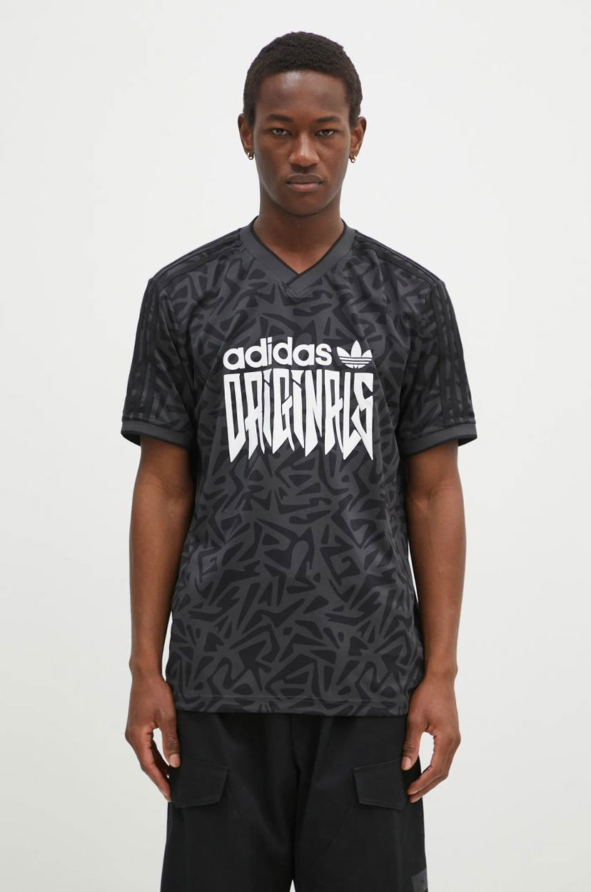 T-paita adidas Originals Abstract Print Jersey T-Shirt Musta | IX9654