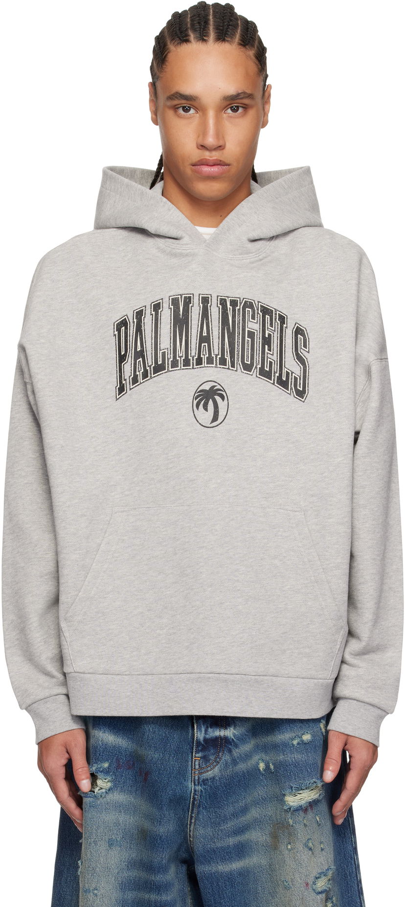 Huppari Palm Angels Palm Angels College Logo Hoodie Harmaa | PMBB155S25FLE0010810