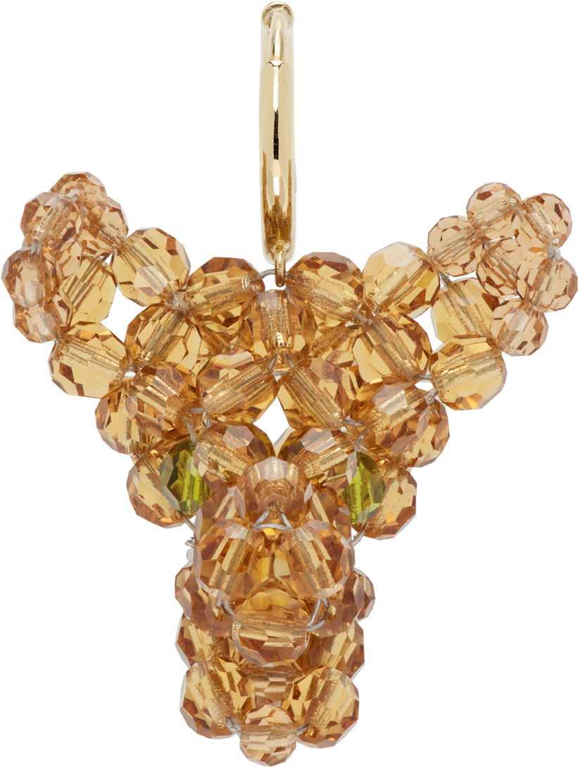 Korvakorut Simone Rocha Simone Rocha Creature Trophy Head Beaded Single Earring Keltainen | ERG511-M 0903