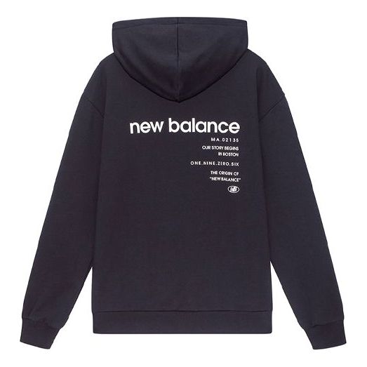 Huppari New Balance Essentials Stacked Logo Hoodie Tummansininen | 5CB43313-BK