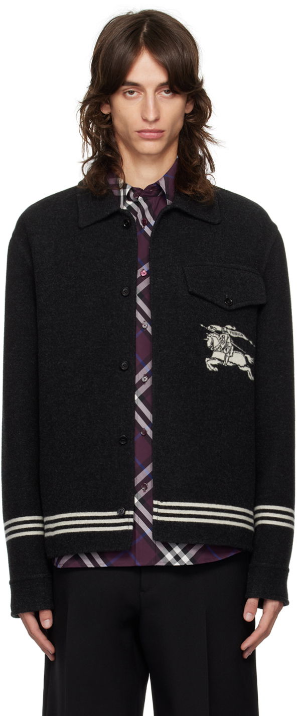 Takki Burberry Gray EKD Wool Jacket Musta | 8095244