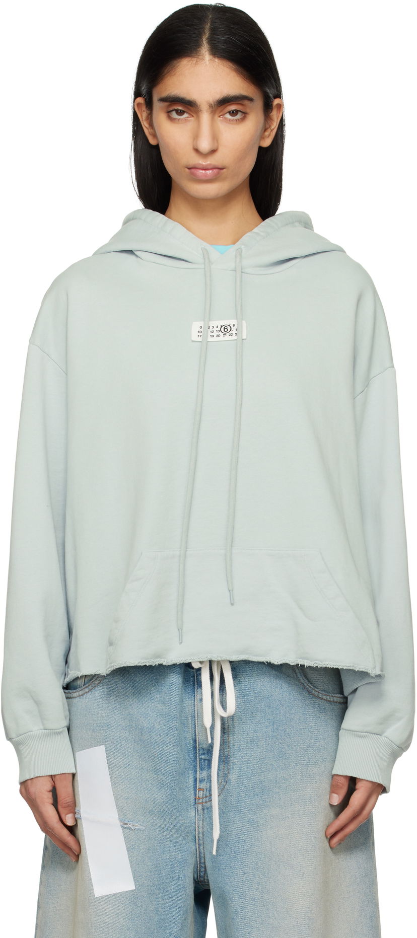 Huppari Maison Margiela MM6 Maison Margiela Raw Hem Logo Hoodie Vihreä | S52GU0235 M25012