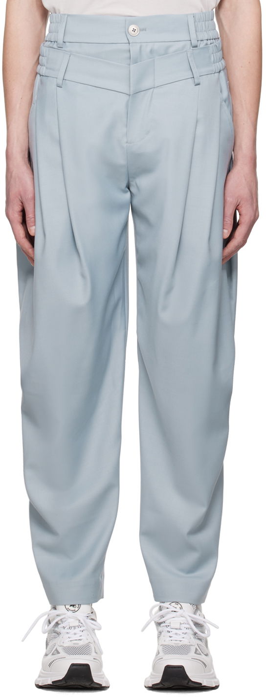 Housut Feng Chen Wang Feng Chen Wang Double Waistband Trousers Sininen | FUS15TR05