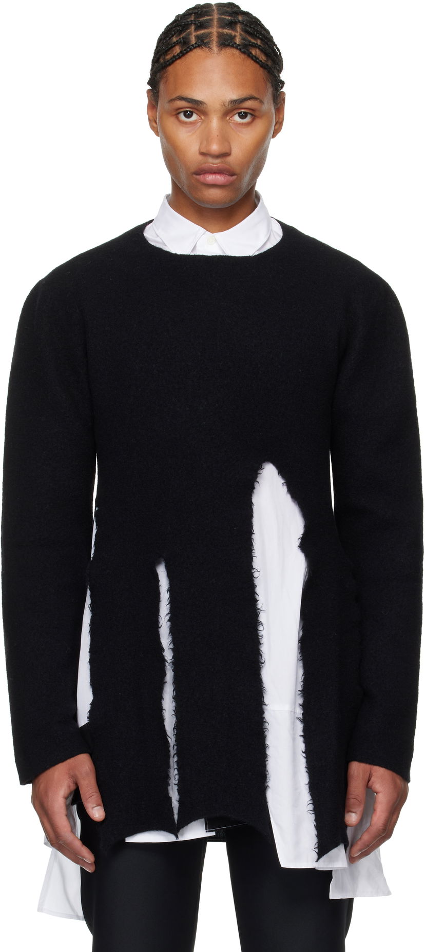 Villapaita Comme des Garçons Crewneck Wool Sweater Musta | PN-N008-051
