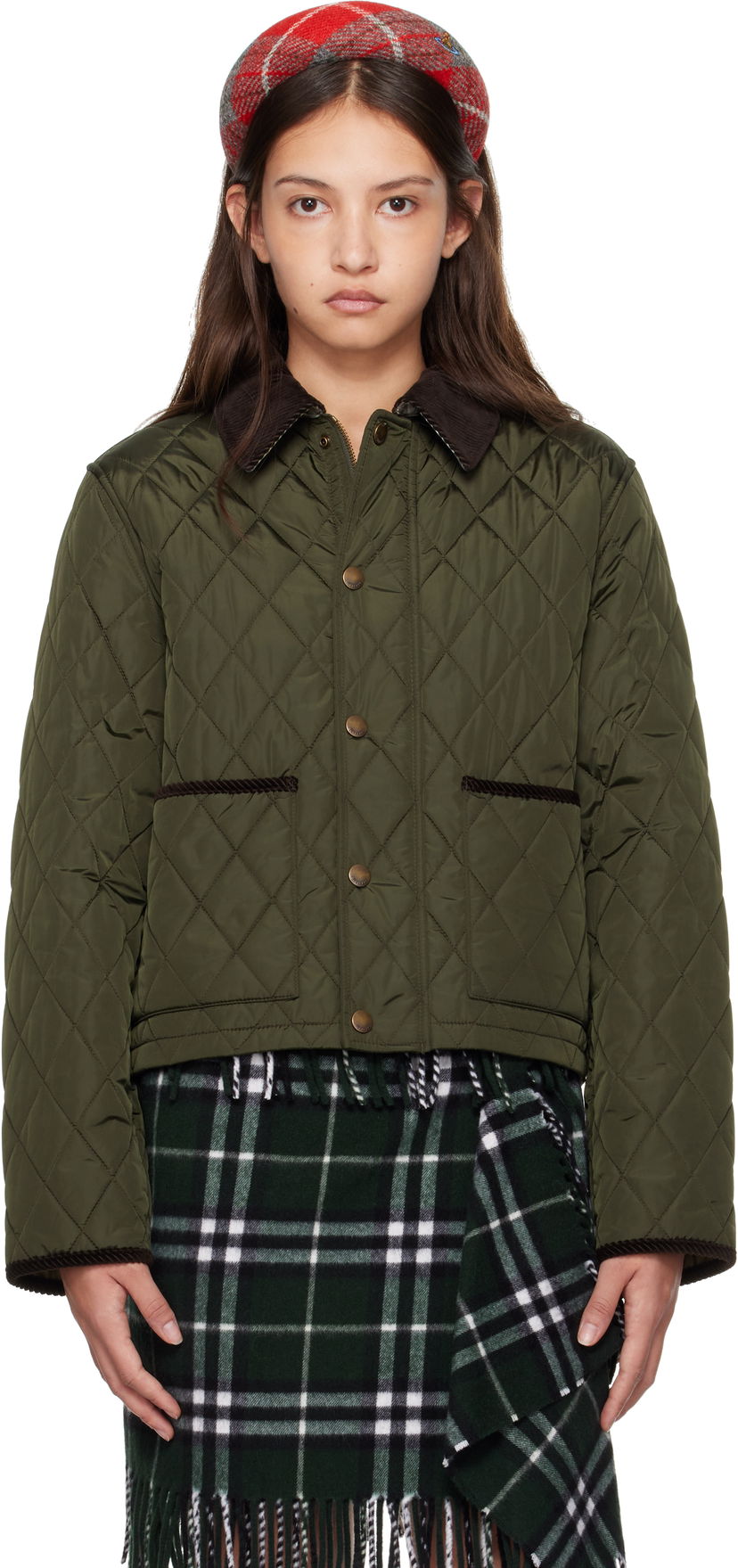 Puffer takki Burberry Short Quilted Jacket Vihreä | 8105099